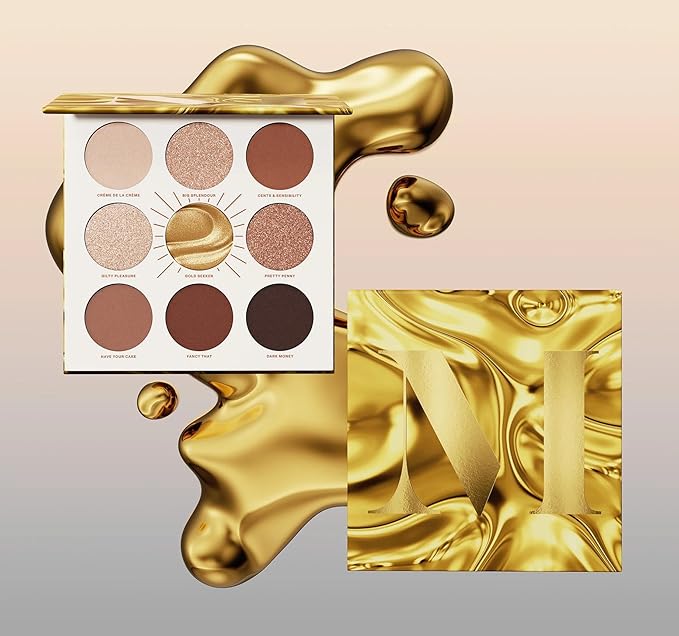 Morphe Rich & Foiled Artistry Palette - Foil-Effect Eyeshadow Palette with Matte, Shimmer & Foil Finishes - Brown & Gold Eyeshadow with Luminous Payoff - Gold Seeker (0.35 oz)