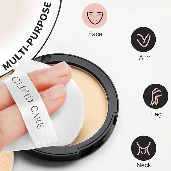 6 Pcs Triangle Powder Puff with 2 Travel Cases, Setting Powder Puffs for Face Powder and Foundation, Velour Makeup Puff for Loose Powder Body Powder, Skin-Friendly, Beauty Makeup Tools