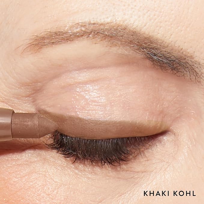 LAURA GELLER NEW YORK Kajal Longwear Kohl Eyeliner Pencil - Khaki Kohl - Caffeine and Vitamin E - Smooth & Blendable Liner - Built-In Sharpener