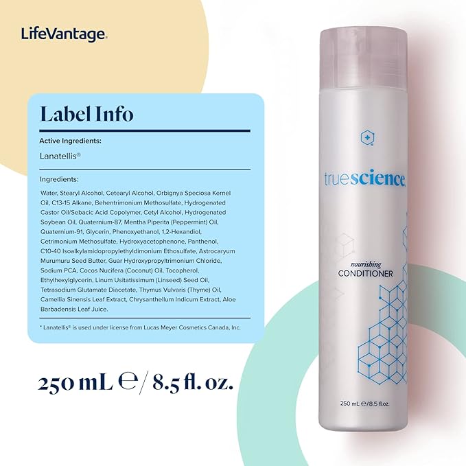 TrueScience Nourishing Hair Conditioner by LifeVantage, 250ml, With Nrf2 Ingredients, Oil Complex, Palm Seed Oil, Invigorating Green Tea & Coconut Oil