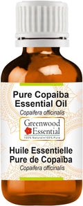 Greenwood Essential Pure Copaiba Essential Oil (Copaifera officinalis) Steam Distilled 10ml (0.33 oz)