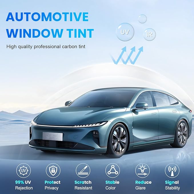 Car Window Tint 20% VLT - 20" in x 20' Ft Nano Carbon Window Tint Privacy Film for Car, Heat & UV Blocking, Glare Reduction and Scratch Resistant Automotive Tinting Roll