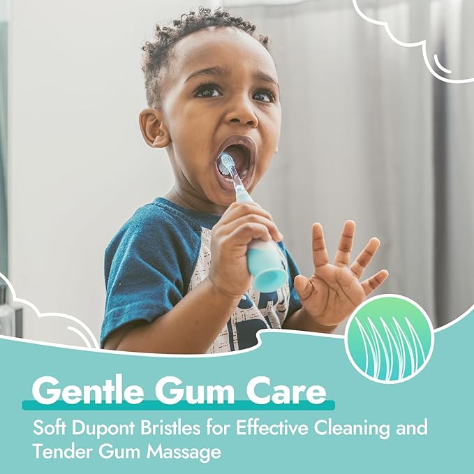 Papablic Replacement Toothbrush Heads - 4 Count | Compatible BabyHandy & Toddler Sonic Electric Toothbrushes (18-36 Months)