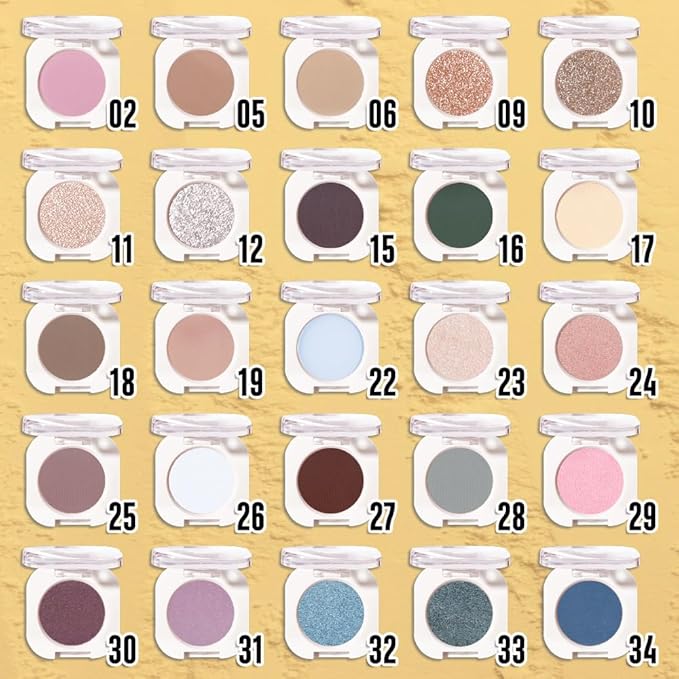 Light Nude Brown Single Glitter Eyeshadow Makeup, Neutral Powde Eye Shadow for Women, Nude Shimmer Singles Eyeshadow Palette Pigmented Waterproof, Girls Monochrome Eyeshadows Gift