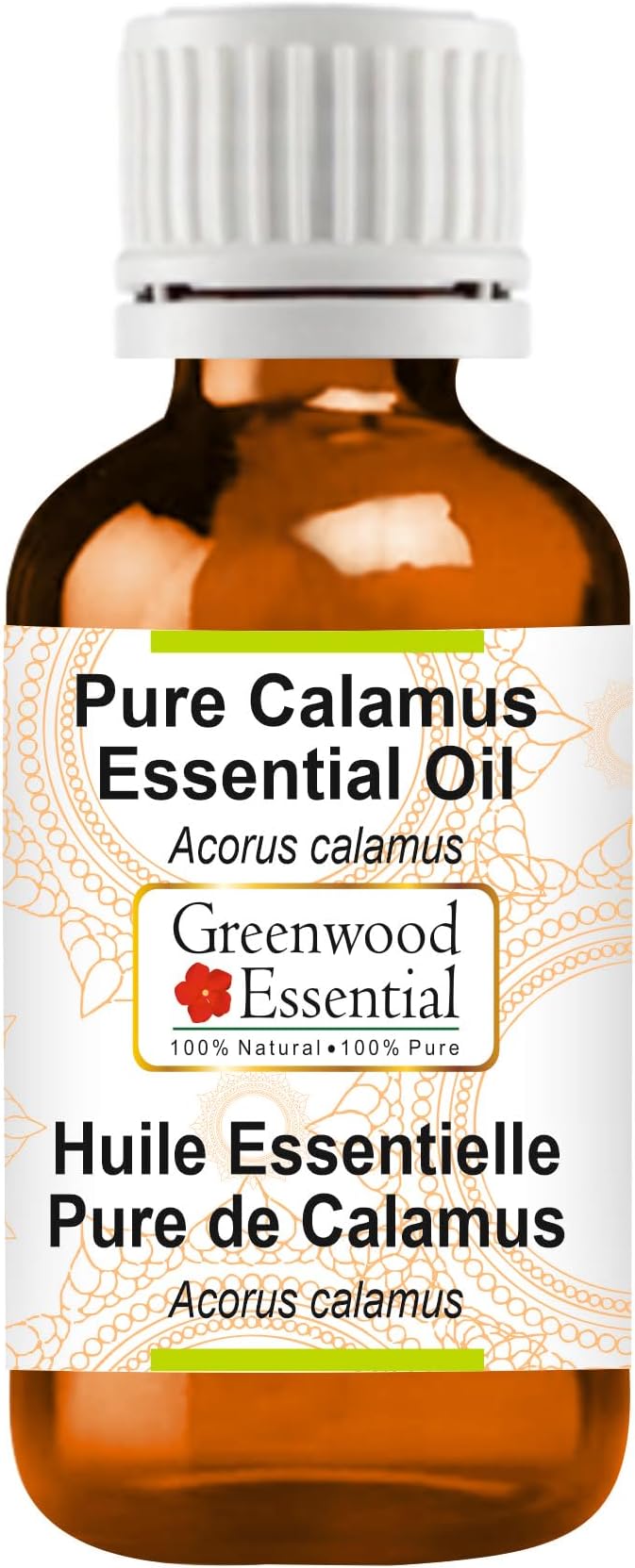 Greenwood Essential Calamus Essential Oil (Acorus Calamus) Pure | Non-Sticky | Non-Greasy | Lightweight | Men & Women | All Skin Types | Steam Distilled 15ml (0.50 oz)