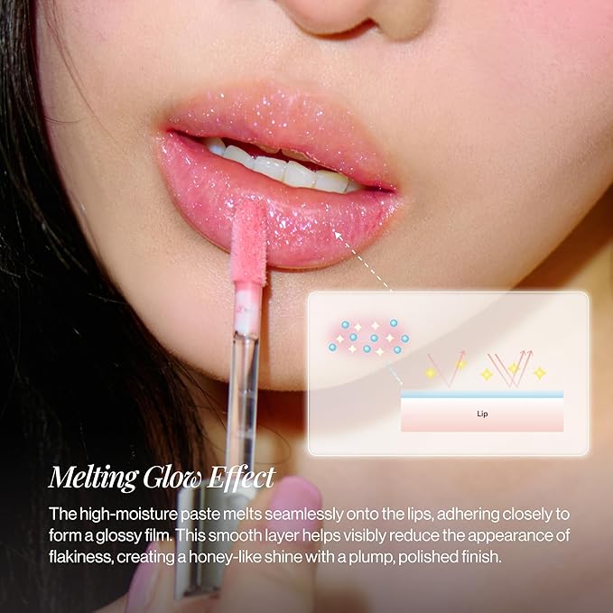 ENTROPY MAKEUP Tulle Lip Gloss, Lightweight 3D Pearl Shimmer, Ultra-Gloss High Shine, Non-Sticky Moisturizing Lip Gloss with Peptide Complex, Tutu