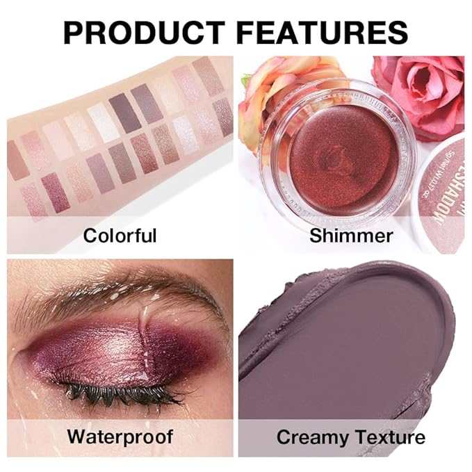 Kaely Single Cream Eyeshadow Pot, Chocolate Matte Eye Shadow for Older Women High Pigmented Waterproof, Natural Eyeshadow Palette Makeup Brightener, sombras en crema para ojos, Blendable, 720