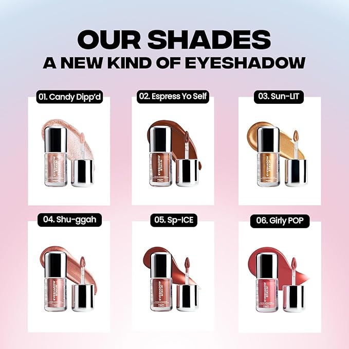Sacheu Liquid Eyeshadow STAY-N Longwear Eye Makeup — Buildable Highly Pigmented & Blendable Eye Shadow Cream in Matte & Shimmer Finishes, Girly POP