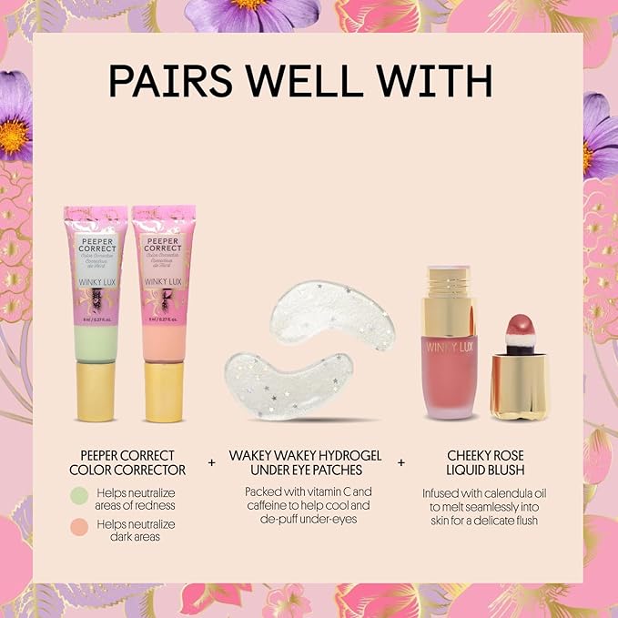 Winky Lux Peeper Perfect Under Eye Concealer, Makeup & Eye Brightener, Full Coverage Concealer for Dark Circles, Color Corrector & Eye Primer, With Collagen, Hyaluronic Acid & Vitamin E (Light Medium)