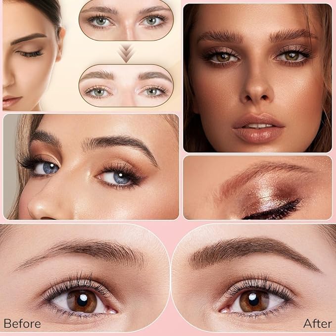 2025 Premium Microblading Eyebrow Pen, Waterproof Eyebrow Pencil, Eye Brow Pen with 4 Tip, Natural Magic Eyebrow Makeup Fine Stroke Contouring Pencil Long-Lasting Stay on All Day (Dark Brown)