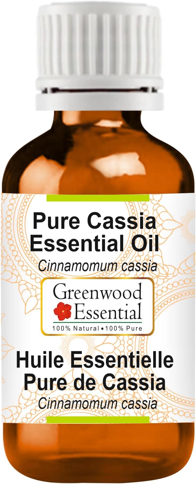 Greenwood Essential Cassia Essential Oil (Cinnamomum Cassia) Pure | Non-Sticky | Non-Greasy | Lightweight | Men & Women | All Skin Types | Steam Distilled 30ml (1 oz)