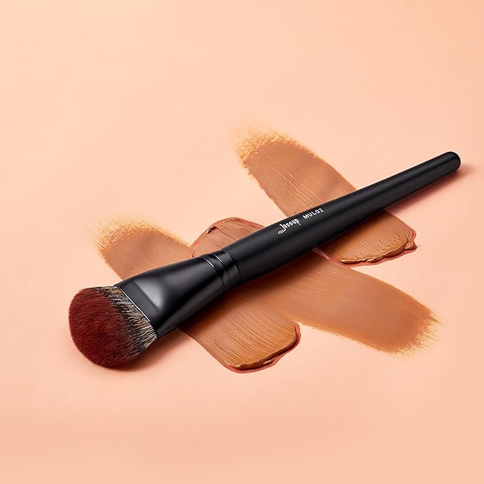 Jessup Large Face Makeup Brushes 5pcs, Premium Synthetic Foundation Powder Contour Blusher Highlighter Brush, Phantom Black T273