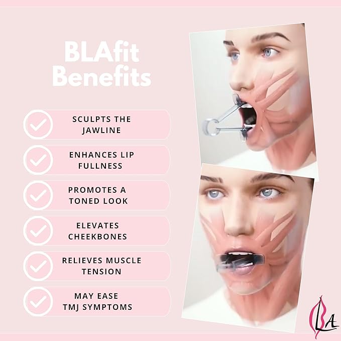 Lip Plumper Device | Non-Invasive Lip Plumping Device, Pain-Free | 60-Second Daily Exercise for Fuller Lips, Defined Jawline & Firmer Skin, MADE IN USA (Sky Blue)