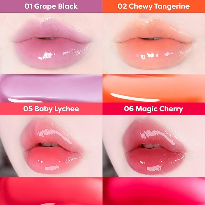 COLORGRAM FRUITY GLASS GLOSS 06 MAGIC CHERRY | Non-Sticky Glossy Lip Tint with Glass-Like Shine | Long-Lasting Hydrating Lip Gloss for Smooth & Plump Lips