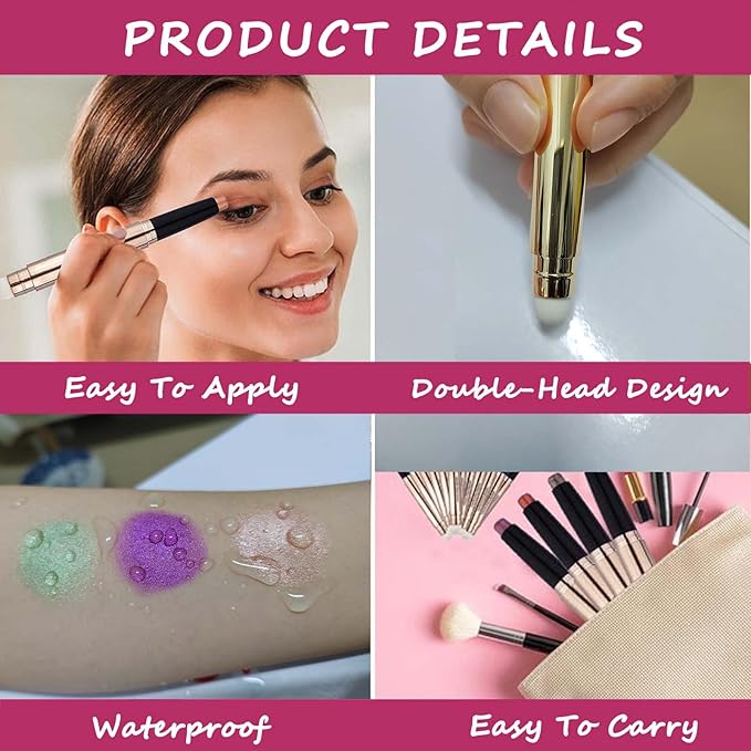 2 in1 Champagne Gold Eyeshadow Stick Cream Shimmer Smooth Glitter Eyeshadow Pencil Hypoallergenic Natural Waterproof Long Lasting Eye Shadow Multi-Dimensional Eyes Look （Champagne Shimmer # 04）