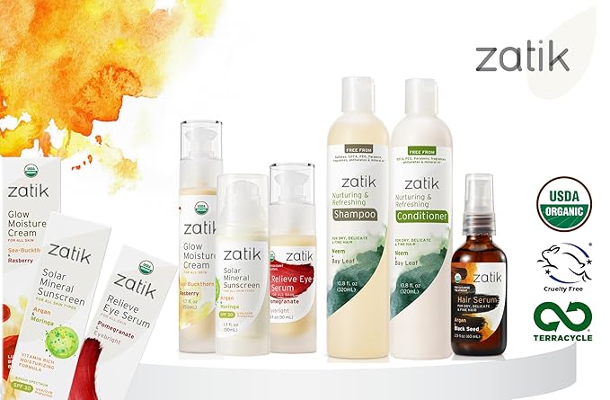 Zatik Naturals - Nurturing and Refreshing Shampoo + Conditioner Set, with Neem & Bay Leaf for Dry, Fine, Delicate Hair - Biodegradable, pH Balanced, Sulfates & Phthalates Free, 2x10.8oz (One of Each)