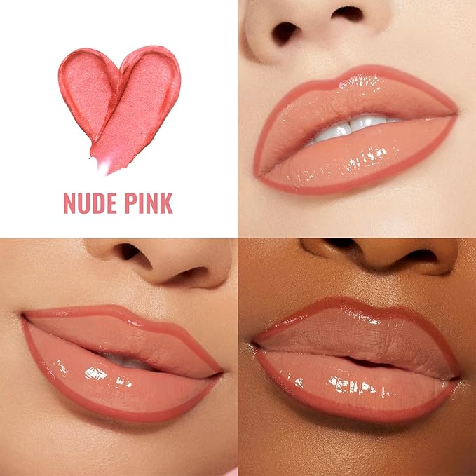 Lip Stain - Lip Liner Stain, Long Lasting Peel Off Lip Stain, Natural Peel Off Lip Liner Stain with Tweezer, Easy to Use, Waterproof, Smudge-proof, Transfer-proof, Nude Pink