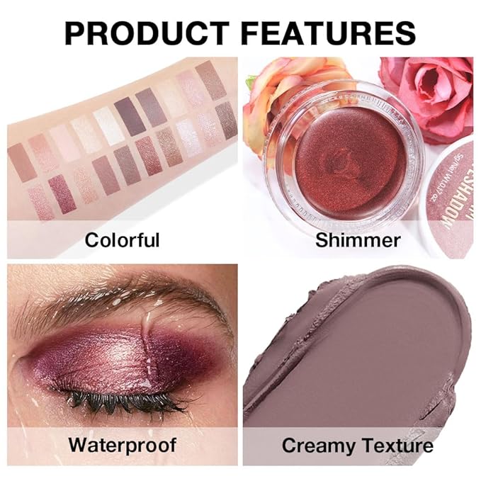 Kaely Single Cream Eyeshadow Pot, Espresso Matte Eye Shadow for Older Women High Pigmented Waterproof, Natural Eyeshadow Palette Makeup Brightener, sombras en crema para ojos, Blendable, 715