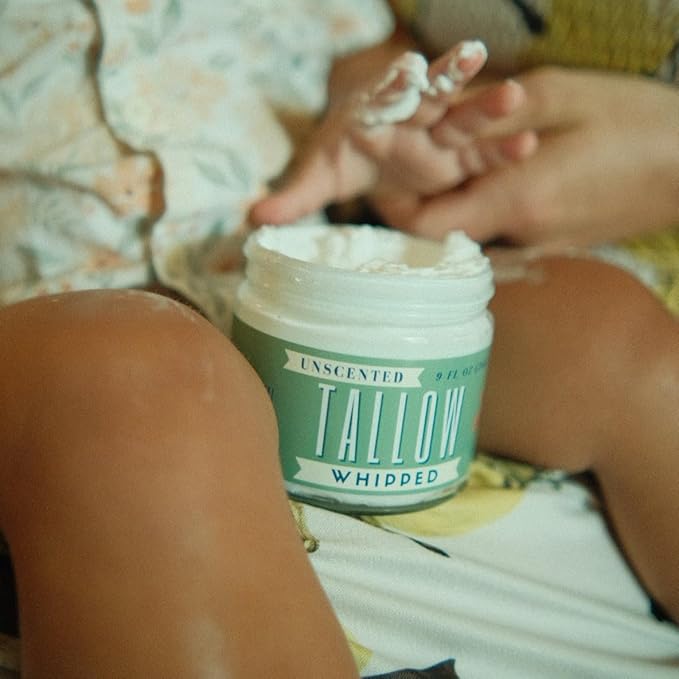 Whipped Tallow 9oz - All Natural Face Cream + Whole Body Moisturizer for Dry Skin - No Preservatives, Parabens or Seed Oils - 100% Pure, No Added Fragrance - USA Made (Unscented)