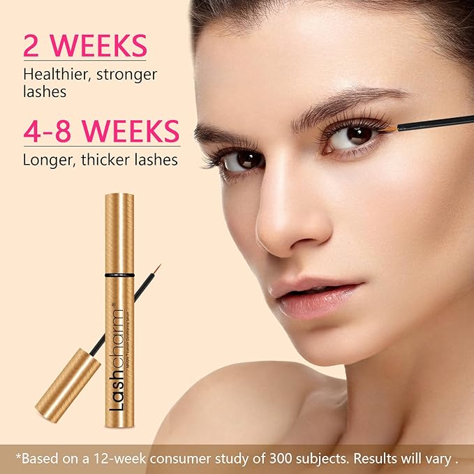 Lash Enhancing Serum, Women's Advanced Cosmetics, Eyelash Growth Serum, Promote Longer, Fuller, and Denser Eyelashes, Fast and Effective (Gold, 0.1 Fl Oz (Pack of 1))