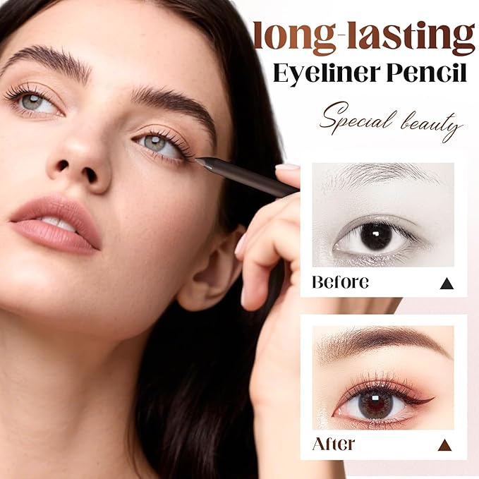 Eyeliner Pencil, Long Lasting Smudge-Proof Professional Eyeliner, Smooth and Easy to Apply, Effortlessly Create Any Look (Graphite Color)