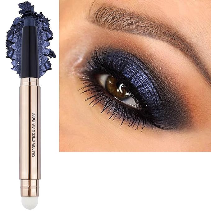 Black Eyeshadow Stick Makeup, Long-Lasting Waterproof Eye Shadow Pencil, Hypoallergenic Smudge-Proof Glitter Primer Palette Shimmer Eyeliner, Easy to Blend Eye Make Up