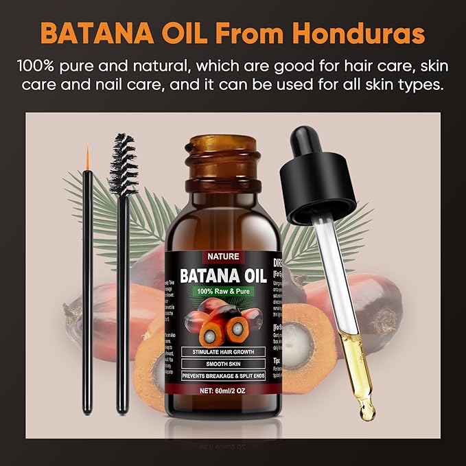 Batana Oil for Hair Growth - Organic Batana Oil for Hair Growth All Types from Honduras, Hair Growth Oils for Growth & Treatment|Enhances Radiance & Nourishment Hair Oil