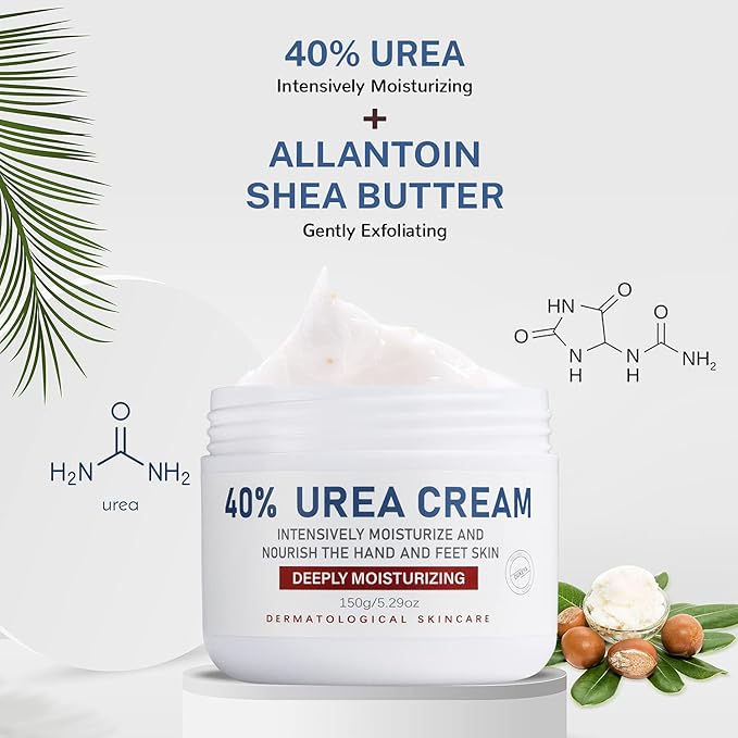 OUKEYA Urea Cream 40 Percent,Foot & Hand Cream for Dry Cracked,Urea Lotion for Feet Maximum Strength(4 Packs)