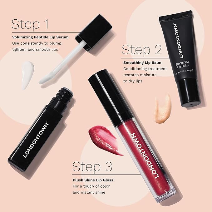 LONDONTOWN Gossamer, Peachy Beige, Plush Shine Lip Gloss Tube, Deep Hydrating High Shine Sheer Tint Non-Sticky Conditioning Balm