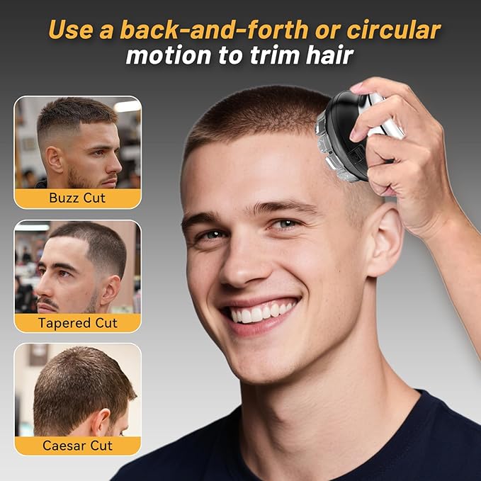Self Haircut Kit for Men – DIY Hair Cutting Tool with Self Cut System and Adjustable Guide Combs, Easy to Cut Your Own Hair at Home (Black)