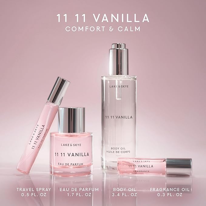 Lake & Skye 11 11 Vanilla Eau de Parfum Purse Spray 15mL, Musk Perfume, Sea Salt, Star Apple, Vanilla Créme, Vegan