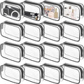 16 Pieces Clear Makeup Bags Bulk, TSA Approved Toiletry Bag for Travel, PVC Waterproof Travel Small Pouches Clear Pouch with Zipper for Men and Women Carry-on Travel Essentials Cosmetic Bags (Black)