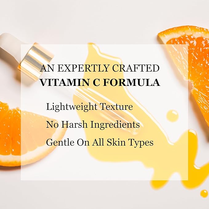 mivida 20% Vitamin C Serum for Face, Anti-Aging & Brightening Serum | W/Hyaluronic & Ferulic Acid, Vit E | Reduces Wrinkles, Fine Lines, Dark Spots & Hyperpigmentation, Maximum Strength Formula, 1floz