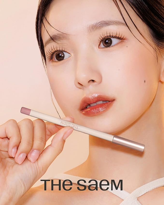 THESAEM Cover Perfection Lip Pencil - Slim, Easy-Blend & Overlip Makeup, Creamy Matte Lip Liner, Long-Lasting with Built-In Sharpener (03 Peach)