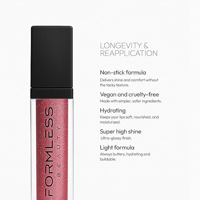 Formless Beauty by Jenny McCarthy Lip Gloss Bundle – Jenny’s Duo (Majestic Peach & Divine) – Hydrating, Clean, Non-Toxic, High-Shine Finish