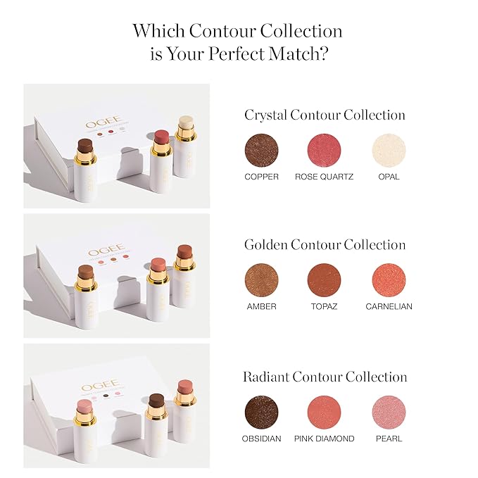 Ogee Sculpted Face Stick (TOPAZ - MATTE ROSY PEACH) Certified Organic Blush Stick - Multi-Use Cream Blush & Highlighter Stick