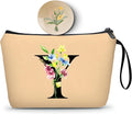 Appreciation Initial Monogram Gifts for Sisters from Sister Employees Team Bride Womens Unique Mom Personalized Makeup Cosmetic Bag with Mirror Mothers Day Christmas Graduation Y