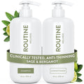 Routine Wellness Anti-Thinning Shampoo and Conditioner Set for Thinning Hair - Biotin DHT Blocker Women & Men - Color Safe Shampoo for Hair Loss & Healthier Hair - Sage & Bergamot (Pack of 2)