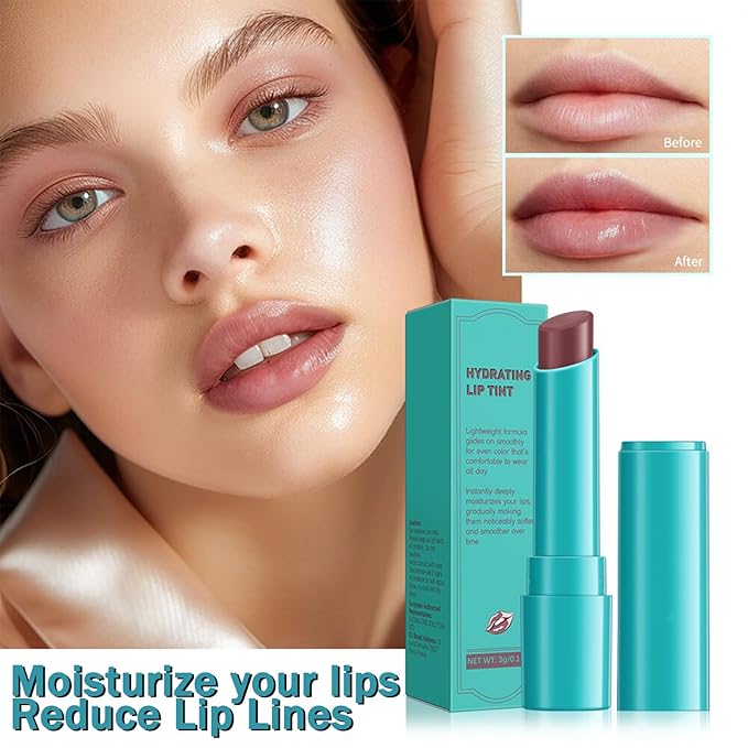 Lip Tint Hydrating, Moisturizing Lip Oil Balm, Long Lasting Waterproof Lip Gloss Non-Stick Cup Lipstick Set, Natural Ingredients Strong Moisturizing Lipstick (Dusty Rose)