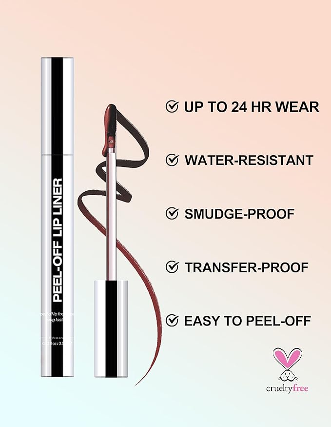 Erinde Matte Finish Peel Off Lip Stain, Long Lasting Tattoo Lip Liner, Waterproof Transfer Proof, Non-Stick Cup Nude Lip Stain Lipliner, 06