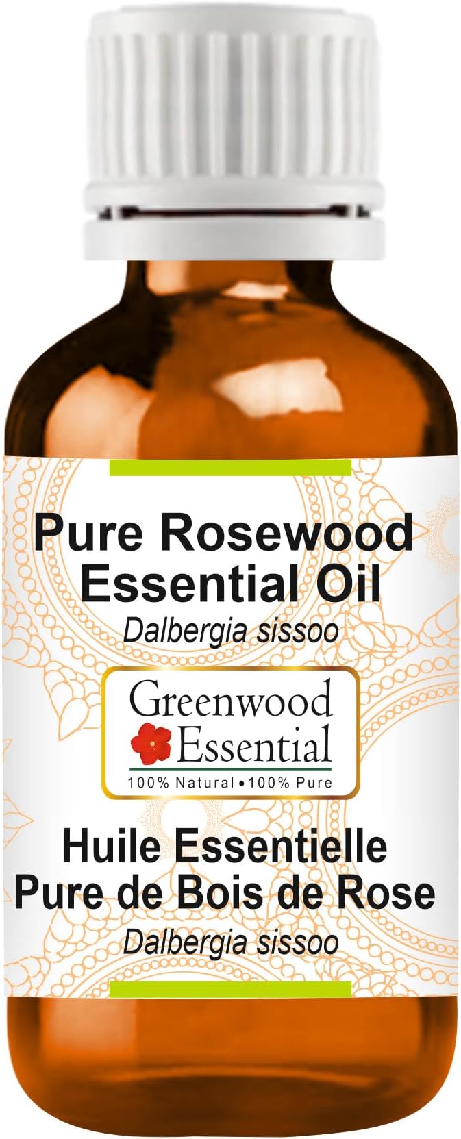 Greenwood Essential Pure Rosewood Essential Oil (Dalbergia Sissoo) Steam Distilled 30ml (1.01 oz)