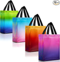 Nush Nush Set of 12 Gradient Medium Gift Bags - 4 Stunning and Shiny Reusable Gift Bags With Handles - Ideal Goodie Bag for Birthday Party, Wedding Party Favors, Christmas, Thanksgiving - 8x4x10