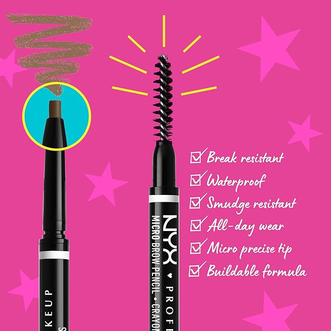 NYX PROFESSIONAL MAKEUP Micro Brow Pencil, Precise Eyebrow Pencil - Cool Ash Brown