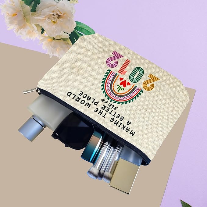 13 Year Old Girl Gift Ideas, 13th Birthday Gifts for Teenage Girls, Funny 2012 Birthday Decorations Makeup Bags for Her, Sister, Daughter, Niece, Cute Cosmetic Travel Pouch for Teen Girls Trendy Stuff