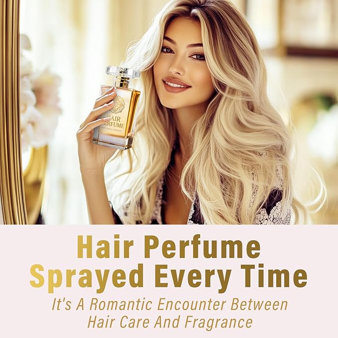 Hair Perfume, Pheromones Perfumes for Women, 50ml Natural Scented Hair Mist, Leave-In Conditioning Spray for Dry & Frizzy Hair, Long Lasting Fragrance