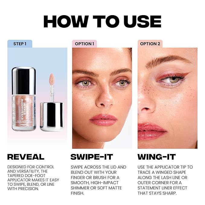 Sacheu Liquid Eyeshadow STAY-N Longwear Eye Makeup — Buildable Highly Pigmented & Blendable Eye Shadow Cream in Matte & Shimmer Finishes, Girly POP