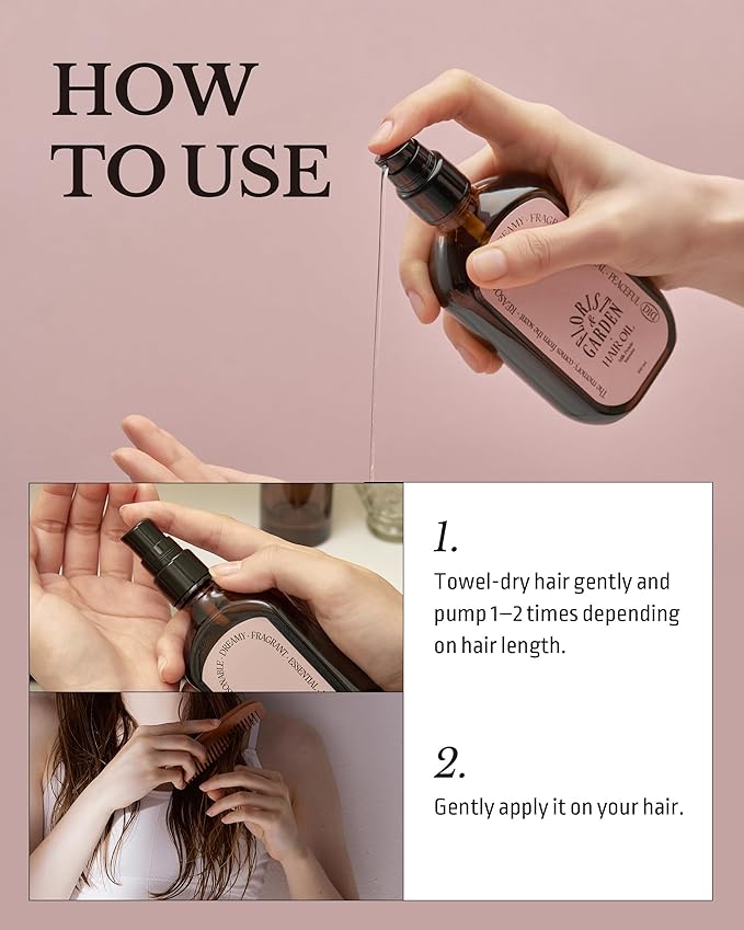 Milk Protein Intensive Perfume Hair Oil - Korean Anti Frizz Nourishing & Smoothing Hair Serum - Natural Green Herb Scent - with 10,000ppm Argan Oil & 6 Plant-Based Oils, 3.38 fl.oz.