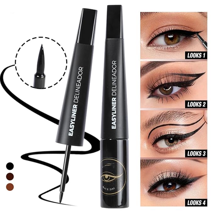 MAEPEOR Ultra-Fine Liquid Eyeliner Black High-Pigmented Matte Eyeliner Pen Stay All Day Makeup with Fine Brush Tip (M01 Black)