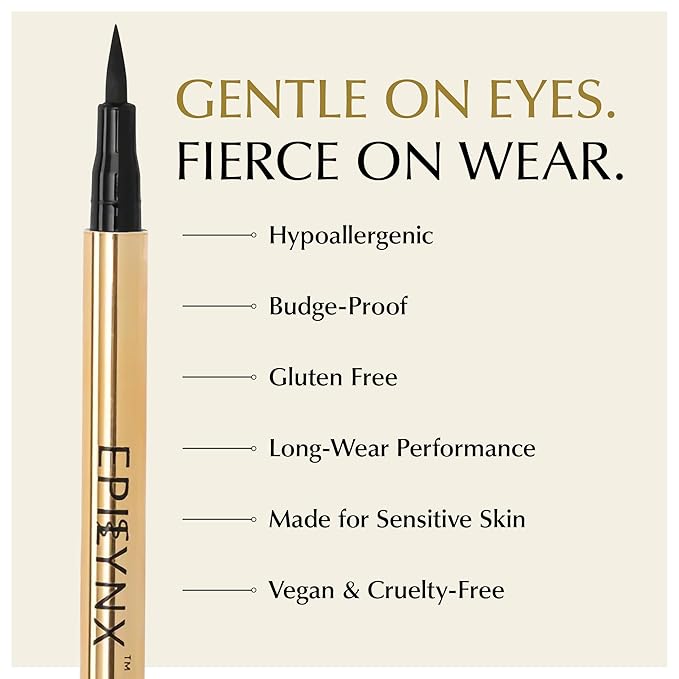 EPILYNX Waterproof Liquid Eyeliner - Smudge-Proof, Long-Lasting Vegan Liquid Eyeliner Pen with Precision Tip for Smooth Application, Gluten-Free, Hypoallergenic Eye Liner - 2mL Shimmer Spring Green