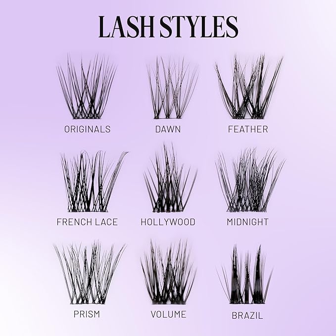 Lilac St - Feather Natural Faux Eyelash Clusters (10mm, 3 Pack) - Cat Eye Look - DIY Lash Extension Wisps - Lightweight & Lifelike - Lasts 10 Days - Cruelty Free, Vegan, Women Founded - 30 Lashes
